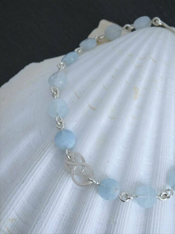 Bracelet aigue marine en argent