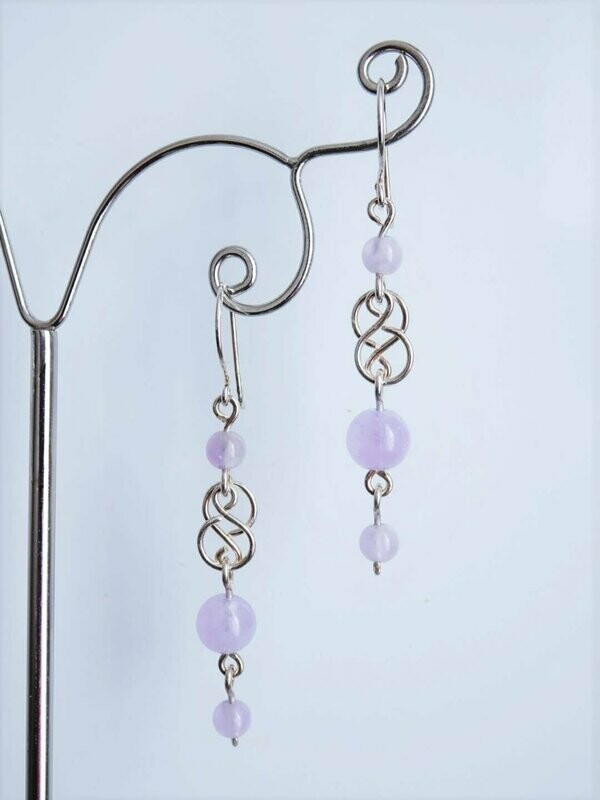 Boucles d oreilles amethyste lavande en argent