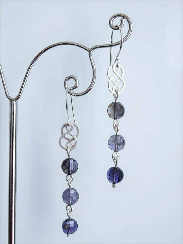 Boucles d oreilles iolite en argent
