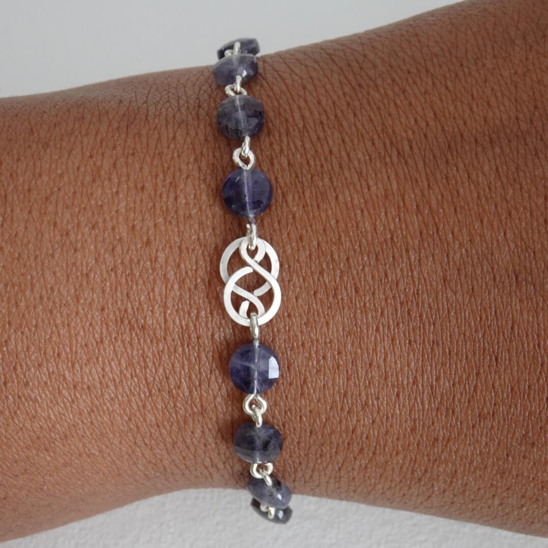 Bracelet iolite en argent