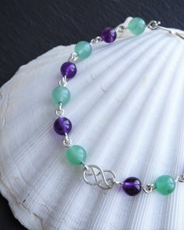 Bracelet amethyste et aventurine