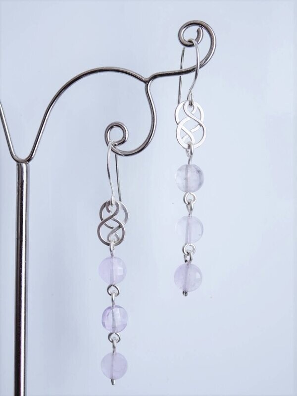 Boucles d oreilles amethyste lavande en argent