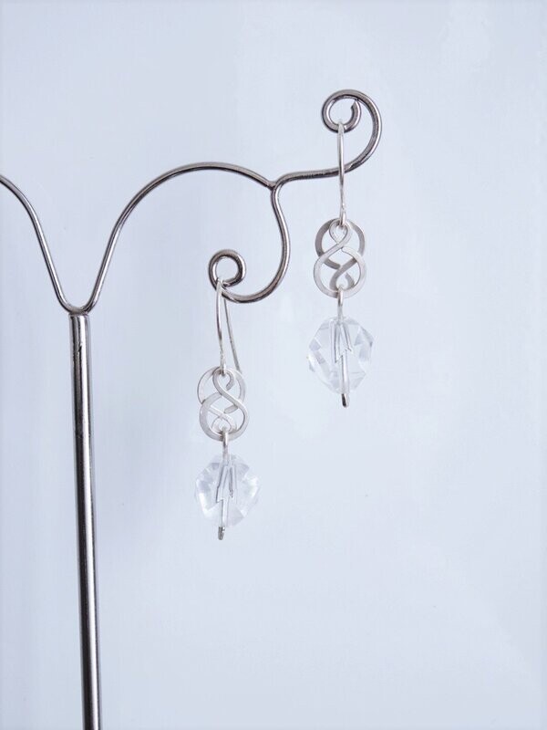 Boucles d oreilles cristal de roche en argent