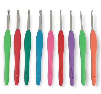 9 pcs Crochet Hooks 5.5" Set by Yonkey Monkey with Non-Sticking Ergonomic Handle 9 pcs Crochet Hooks 5.5" Set by Yonkey Monkey with Non-Sticking Ergonomic Handle