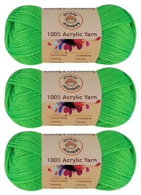 100% Acrylic "Lime" Yarn 3-Pack Set For Knitting & Crochet DIY Art Craft 100% Acrylic "Lime" Yarn 3-Pack Set For Knitting & Crochet DIY Art Craft