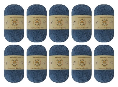 10-Pack Yonkey Monkey Skein Tencel Yarn - 70% Bamboo, 30% Cotton (Cowboy Blue 9030)