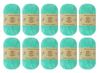 10-Pack Yonkey Monkey Skein Tencel Yarn - 70% Bamboo, 30% Cotton (Light Green 9071)