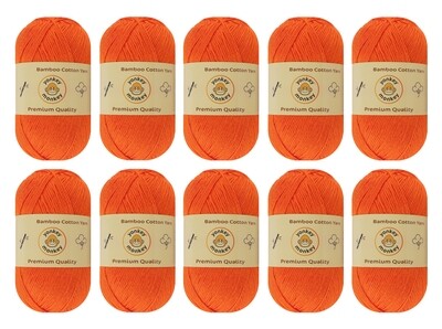 10-Pack Yonkey Monkey Skein Tencel Yarn - 70% Bamboo, 30% Cotton (Orange 9020) 10-Pack Yonkey Monkey Skein Tencel Yarn - 70% Bamboo, 30% Cotton (Orange 9020)