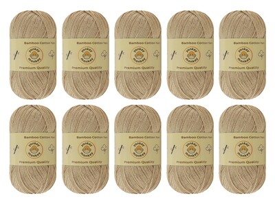10-Pack Yonkey Monkey Skein Tencel Yarn - 70% Bamboo, 30% Cotton (Yellow Soil 9005)