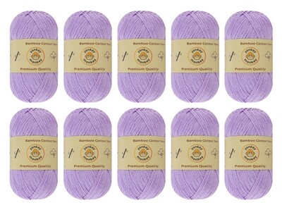 10-Pack Yonkey Monkey Skein Tencel Yarn - 70% Bamboo, 30% Cotton (Light Purple 9054)