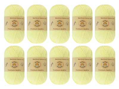 10-Pack Yonkey Monkey Skein Tencel Yarn - 70% Bamboo, 30% Cotton (Milk Yellow 9009)