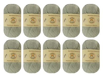 10-Pack Yonkey Monkey Skein Tencel Yarn - 70% Bamboo, 30% Cotton (Pea Green 9012) 10-Pack Yonkey Monkey Skein Tencel Yarn - 70% Bamboo, 30% Cotton (Pea Green 9012)