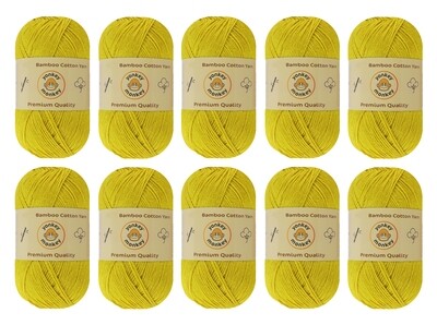 10-Pack Yonkey Monkey Skein Tencel Yarn - 70% Bamboo, 30% Cotton (Yellow Green 9069) 10-Pack Yonkey Monkey Skein Tencel Yarn - 70% Bamboo, 30% Cotton (Yellow Green 9069)