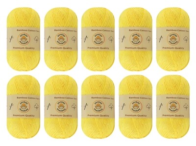 10-Pack Yonkey Monkey Skein Tencel Yarn - 70% Bamboo, 30% Cotton (Yellow 9017)