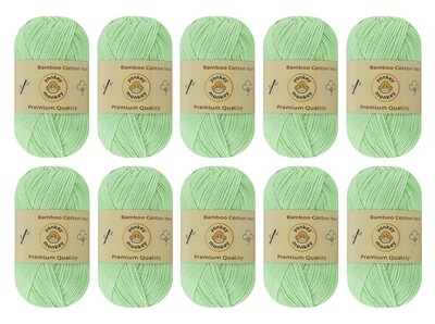10-Pack Yonkey Monkey Skein Tencel Yarn - 70% Bamboo, 30% Cotton (Water Green 9023)