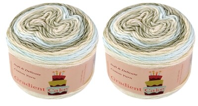 2-Pack Cotton Gradient Cake Yarn Art Rainbow Comfy Yarn for Knitting Crochet #1151