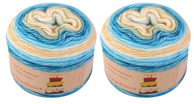2-Pack Cotton Gradient Cake Yarn Art Rainbow Comfy Yarn for Knitting Crochet #1152