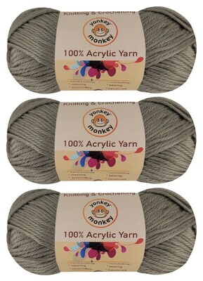 100% Acrylic Fancy Yarn 3-Pack by Yonkey Monkey Knitting Crochet DIY Art Craft (Pine 95)