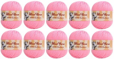 100% Cashmere Wool Yarn (Pack of 10) by Yonkey Monkey (Pink 02)