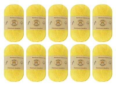 10-Pack Yonkey Monkey Skein Tencel Yarn - 70% Bamboo, 30% Cotton (Yellow 9017)