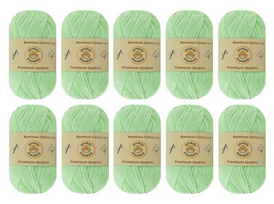 10-Pack Yonkey Monkey Skein Tencel Yarn - 70% Bamboo, 30% Cotton (Water Green 9023) 10-Pack Yonkey Monkey Skein Tencel Yarn - 70% Bamboo, 30% Cotton (Water Green 9023)