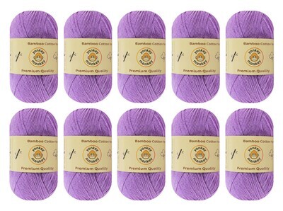 10-Pack Yonkey Monkey Skein Tencel Yarn - 70% Bamboo, 30% Cotton (Purple 9029)