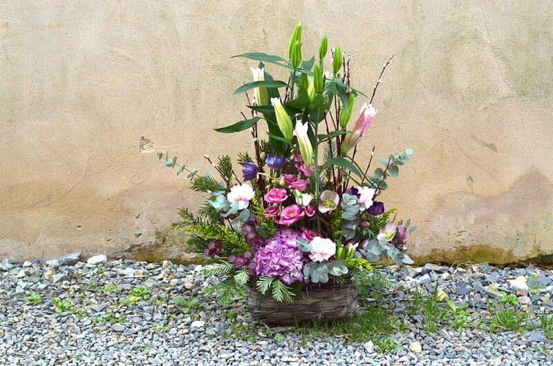 Vannerie ou corbeille fleurie
