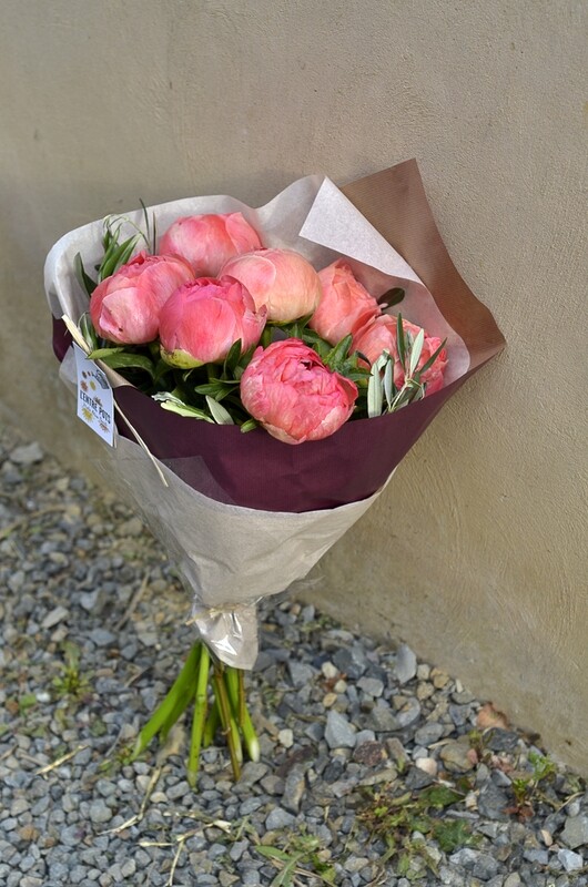 Bouquet de Pivoines corail