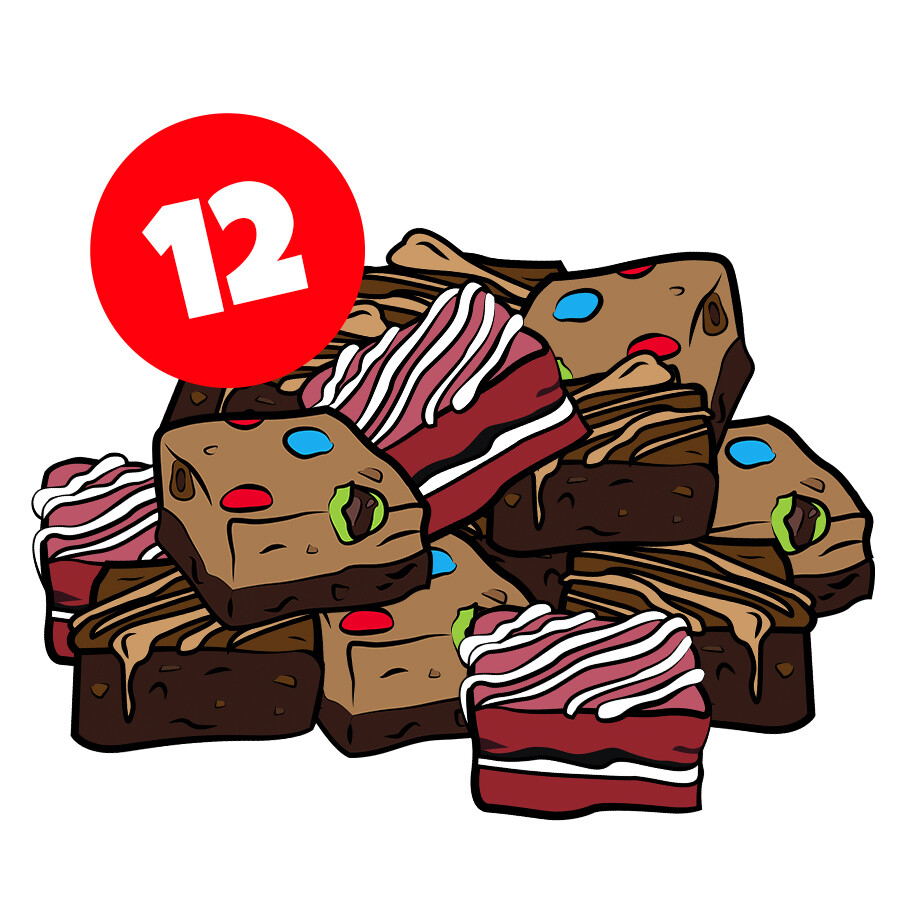 12 assorted brownies