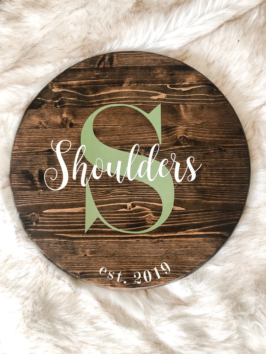 Round Wall Mounted Last Name Sign