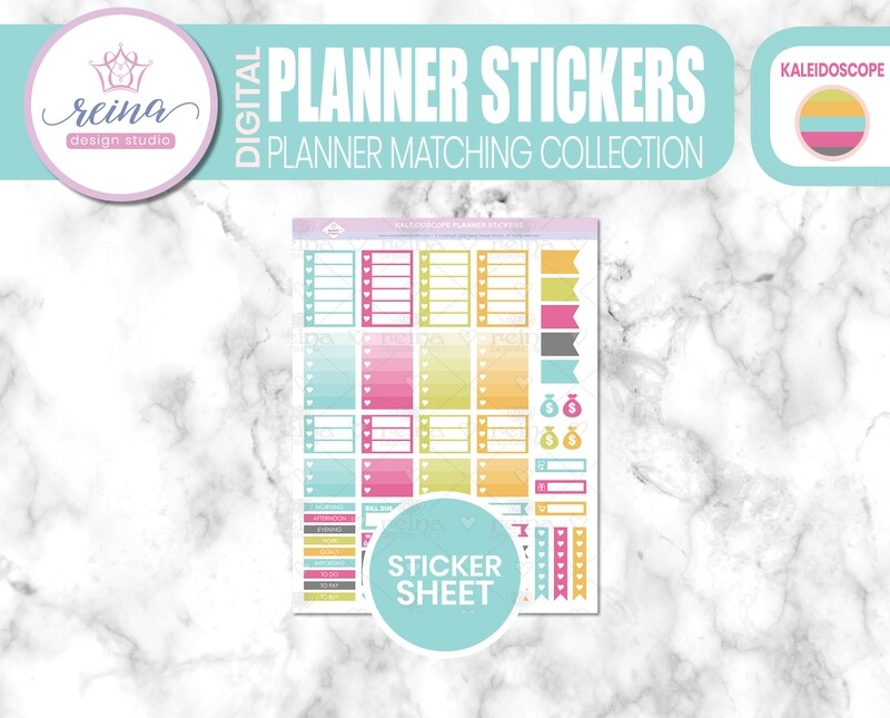 Digital Planner Matching Stickers | Kaleidoscope
