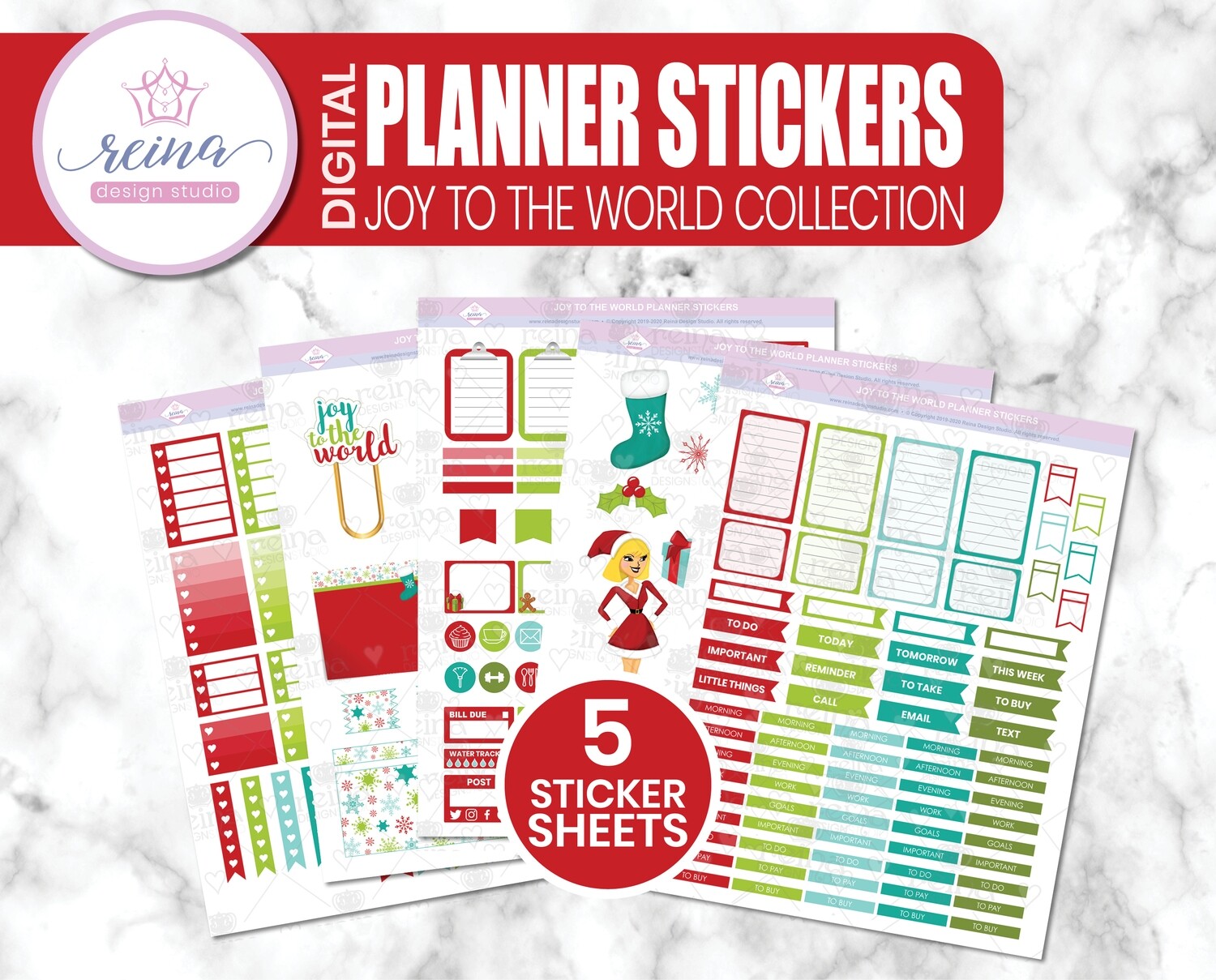 Digital Planner Stickers | Joy To The World