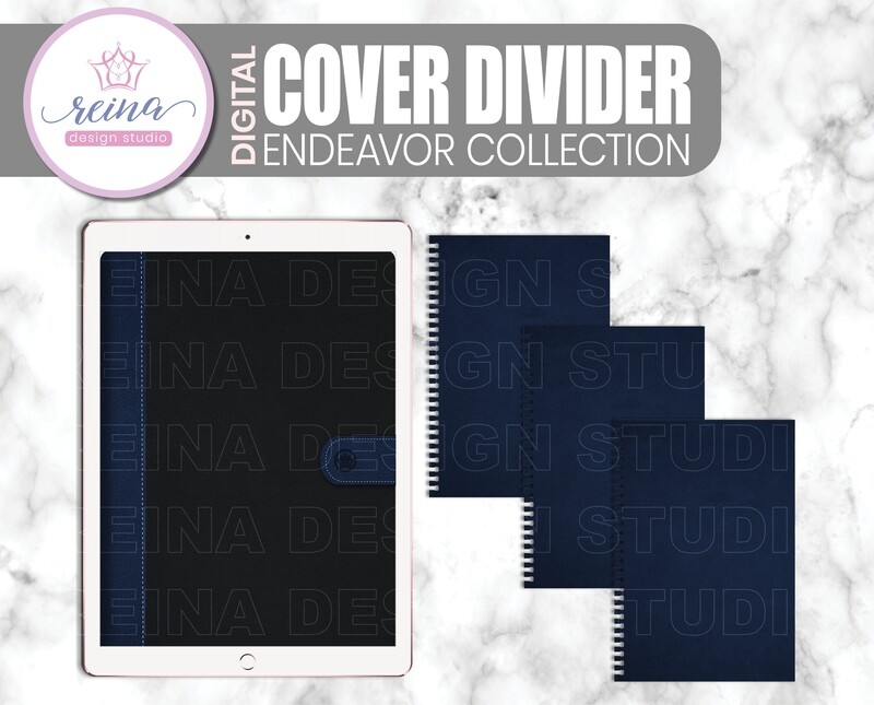 Interchangeable Digital Planner Cover and Divider | Endeavor, Navy Black