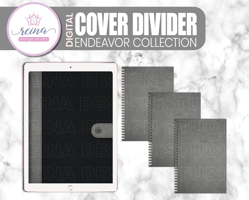 Interchangeable Digital Planner Cover and Divider | Endeavor, Gray Black