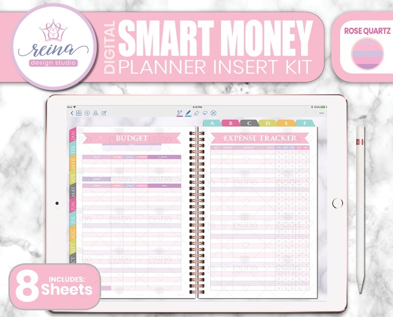 Smart Money Digital Planner Insert Kit | Rose Quartz