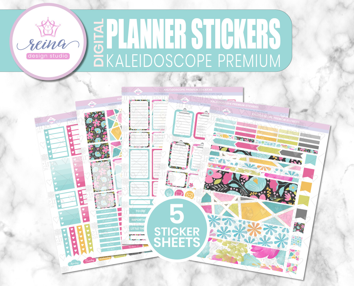 Digital Planner Stickers | Kaleidoscope Premium