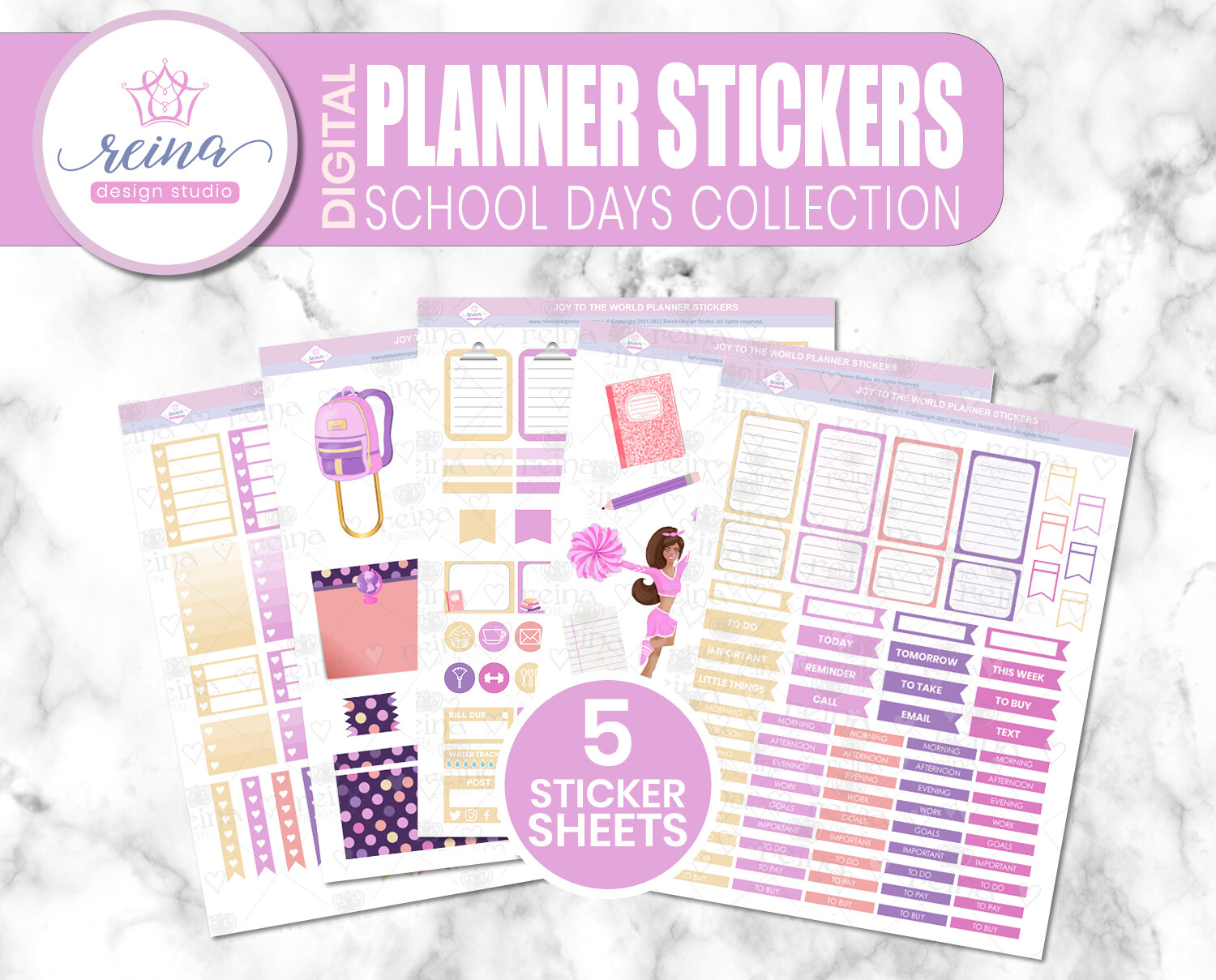 Digital Planner Stickers | School Days