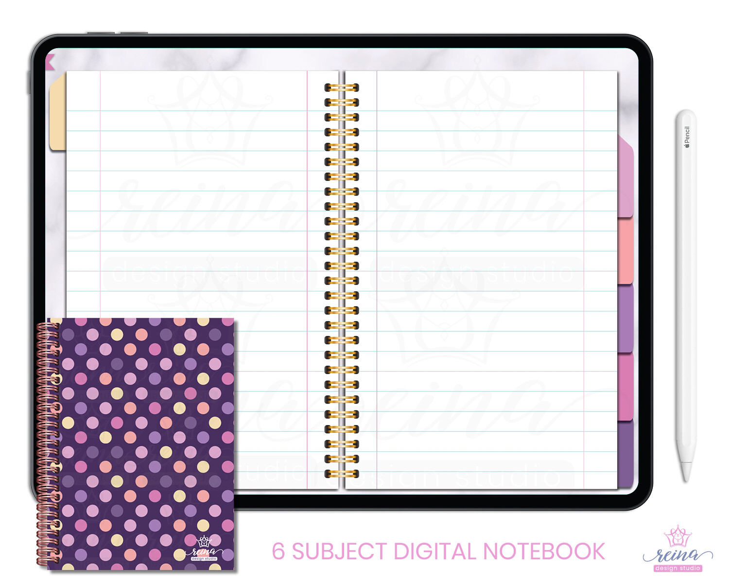 6 Subject Digital Notebook School Days Collection