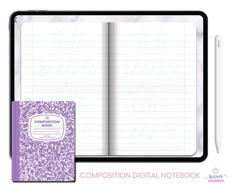 Composition Digital Notebook | Purple | School Days Collection