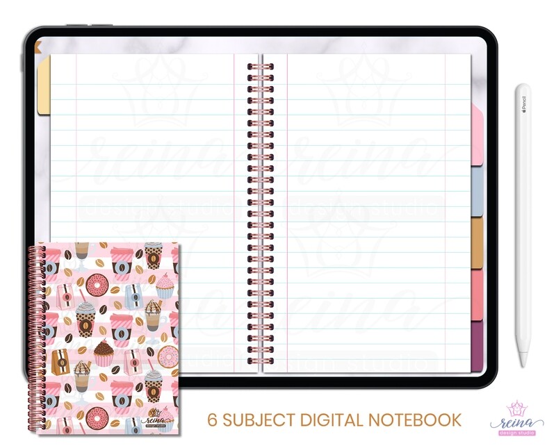 6 Subject Digital Notebook | Coffee Time Collection