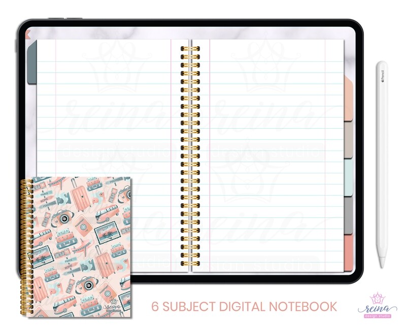 6 Subject Digital Notebook | Wanderlust Collection