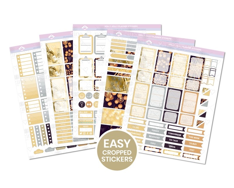 New Year New Me Digital Planner Stickers | Individual Easy-Cropped