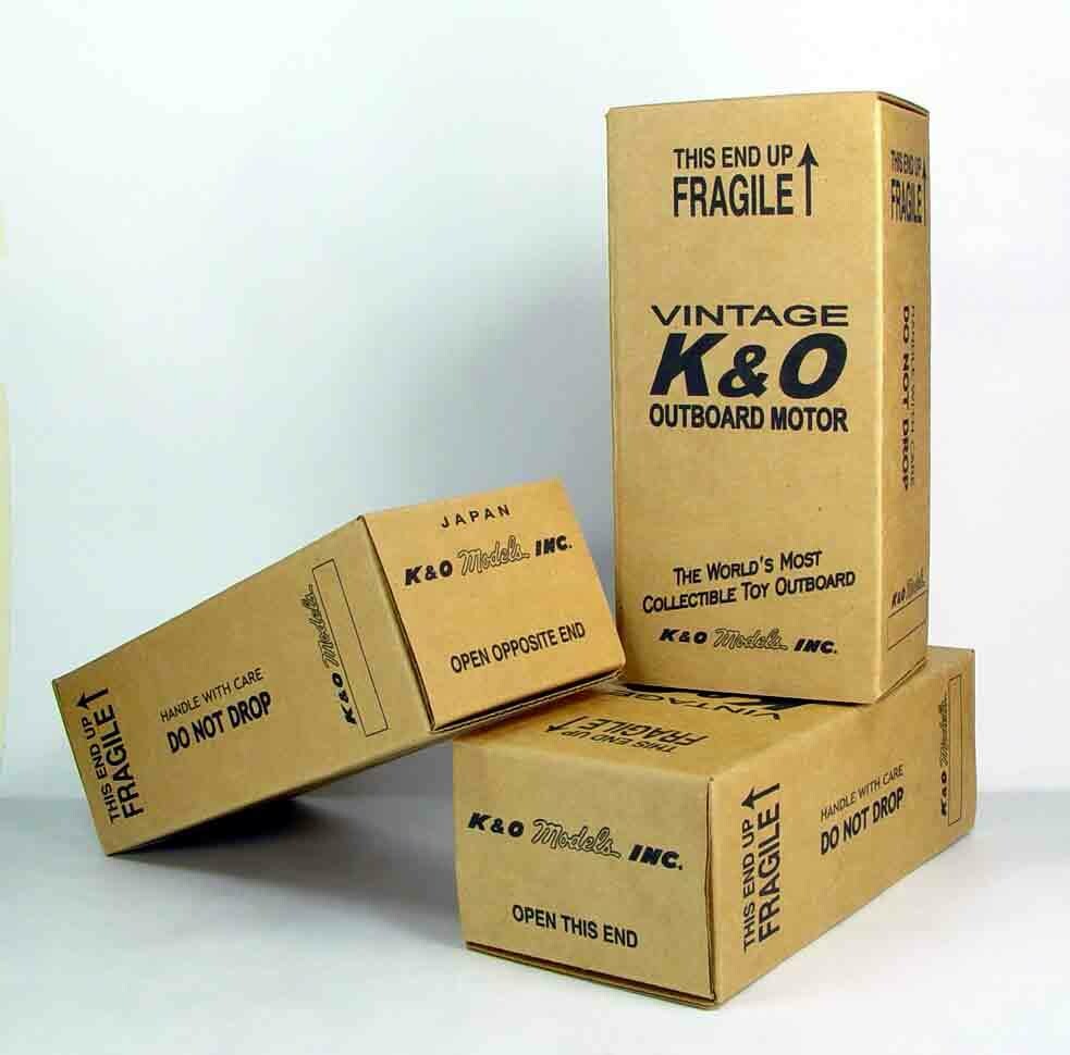 Boxes for the Vintage K&O Toy Outboard Boat Motors 