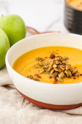 Roasted Apple &amp; Pumpkin Soup (W/ Bacon Bits)