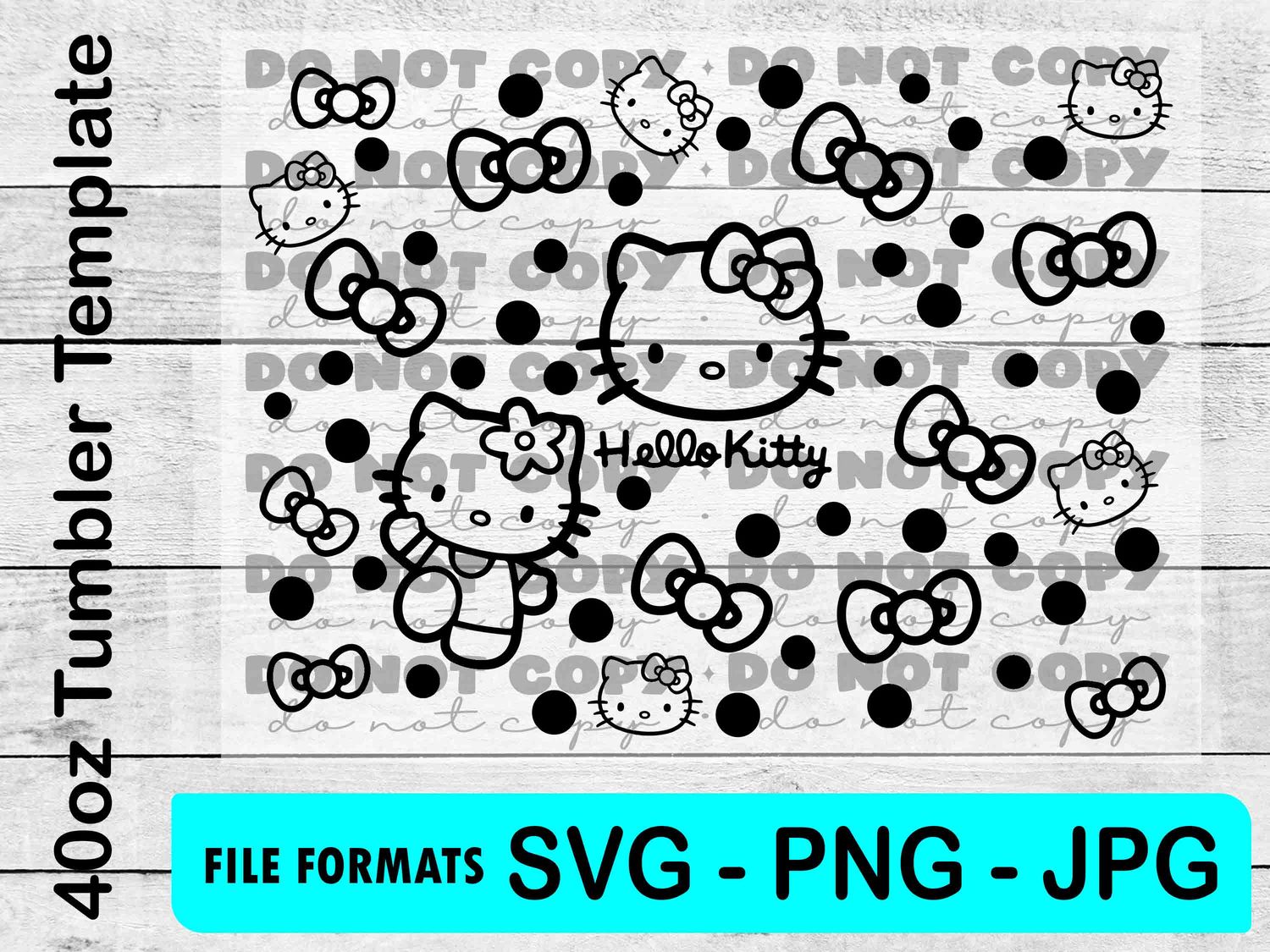 40oz Dupe Hello Kitty Laser Engraving Wrap