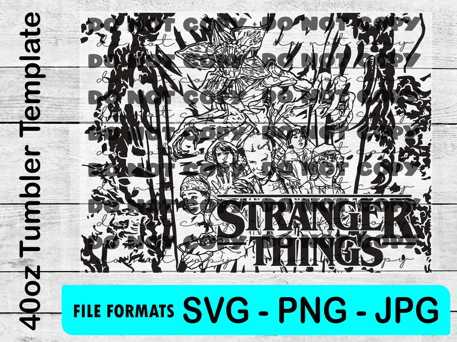 40oz Dupe Demogorgon Laser Engraving Wrap For Light Color Cups