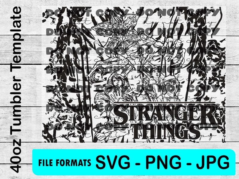 40oz Dupe Demogorgon Laser Engraving Wrap For Light Color Cups