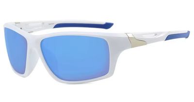New Polarized Sports Wrap - Blue/White