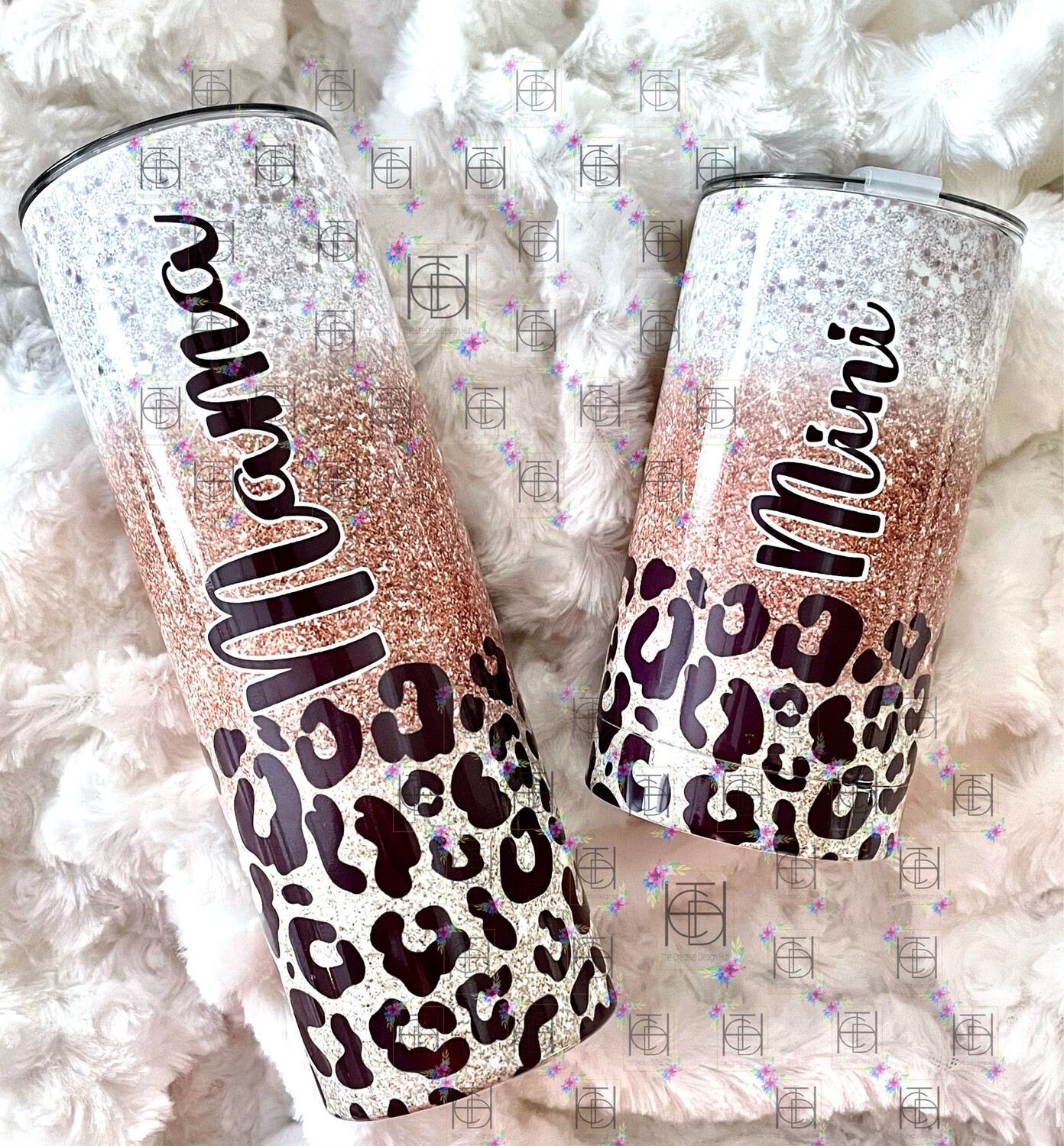 Leopard Mama + Mini Tumbler Set