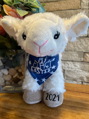 PERSONALIZED EASTER LAMB WITH BIB